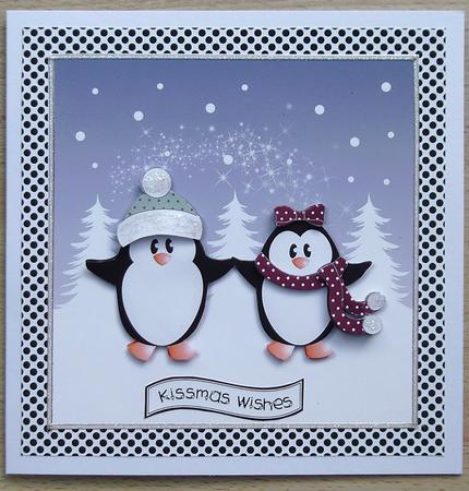 Kissmass Wishes Penguins Topper by Linda Short