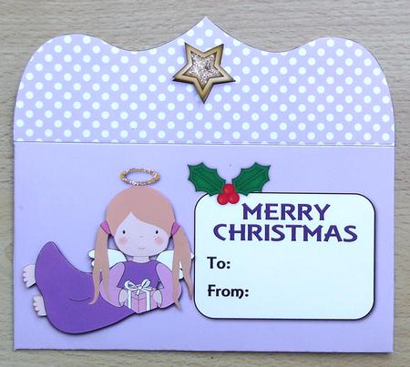 Christmas Angel with Present Money Wallet by Linda Short