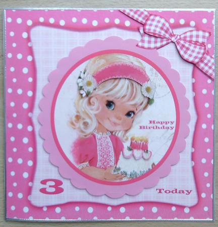 Pretty Little Girl in Pink 8x8 by Linda Short