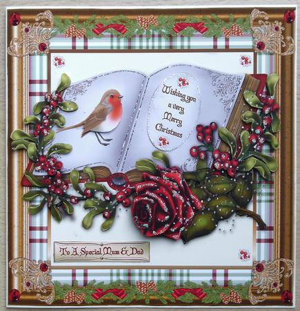 Golden Christmas 8x8ins Mini Kit by Linda Short