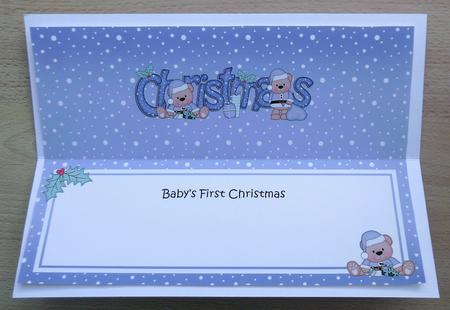 Baby's 1st Christmas Livvy Bear Large Dl Insert by Linda Short