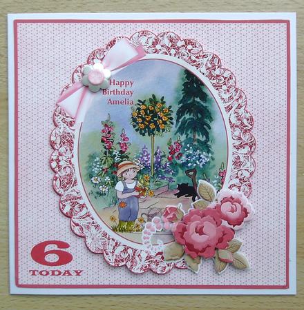 8 x 8 in the Garden Decoupage Card by Linda Short