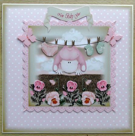 Beautiful Baby Girl Washing Line Topper by Linda Short
