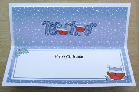 Large Dl Xmas Teacher Bobbin Robin Insert by Linda Short