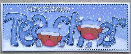 Large Dl Xmas Teacher Bobbin Robin 3D Decoupage by Linda Short