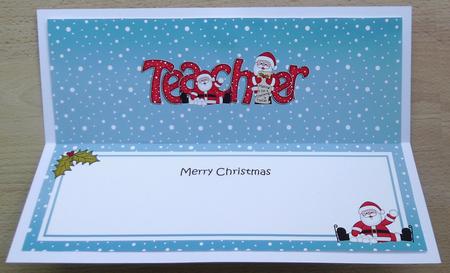 Large Dl Xmas Teacher Santa Insert by Linda Short