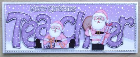 Large Dl Xmas Teacher Santa 3D Decoupage by Linda Short