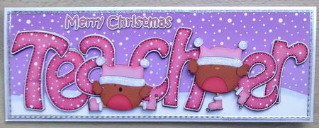 Large Dl Xmas Teacher Bobbin Robin 3D Decoupage by Linda Short