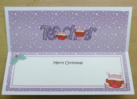 Large Dl Xmas Teacher Bobbin Robin Insert by Linda Short