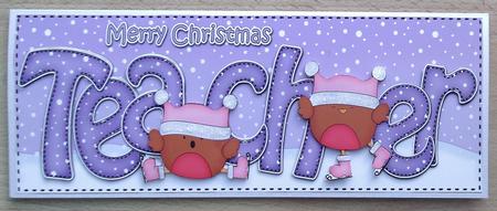 Large Dl Xmas Teacher Bobbin Robin 3D Decoupage by Linda Short