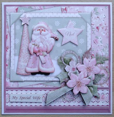 Shabby Chic Santa 8x8 Christmas Mini Kit & Decoupage by Linda Short