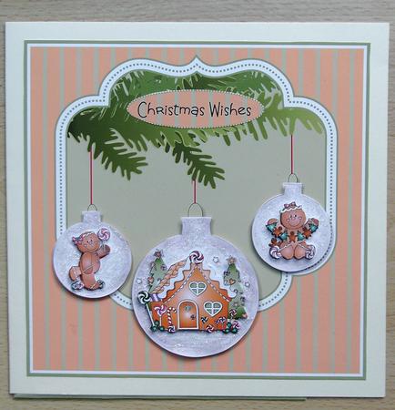 Gingerbread Baubles Christmas Topper Mini Kit by Linda Short