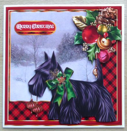 Christmas Scottie Dog Mini Card Kit by Linda Short