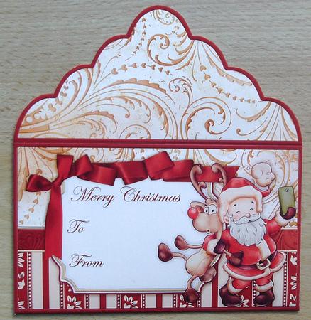Christmas Money Wallet Santa Selfie by Linda Short