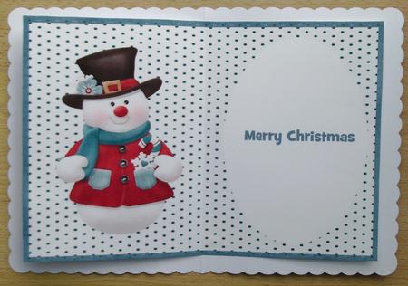 Incert, with Snowman , Blue by Linda Short