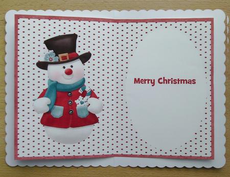 Incert with Snowman in Red  by Linda Short