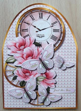 Clock Card Magnolias by Linda Short