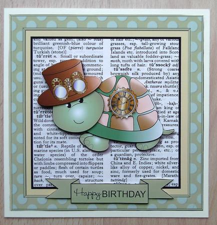 Green Steampunk Turtle Dictionary Topper Mini Kit by Linda Short