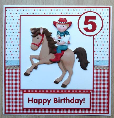Cowboy Sheriff Birthday Boy Large Topper by Linda Short