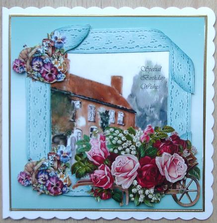 Cottage and Roses by Linda Short