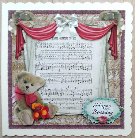 Happy Birthday 7x7 Cardtopper with Inlet 114 by Linda Short
