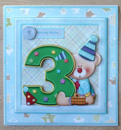 Three Year Old Teddy Bear Clown and Topper by Linda Short