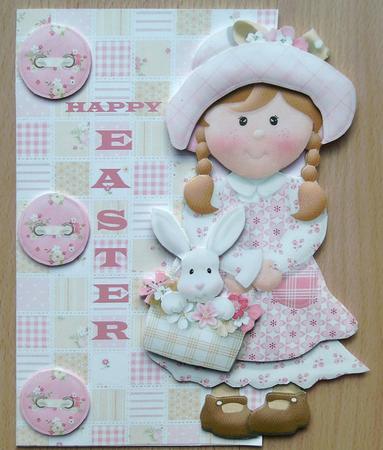 Over the Edge Easter Girl Topper & Decoupage by Linda Short