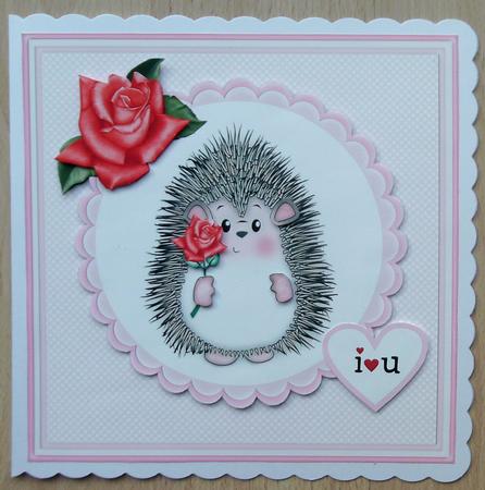 Hedgy with Rose Hedgehog Topper by Linda Short