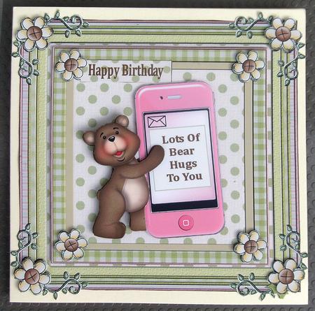 Bear Hugs Decoupage Topper 3 by Linda Short
