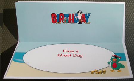 Pirate Boy Birthday Large Dl Insert by Linda Short