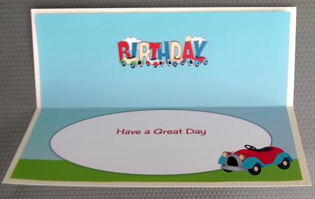 Toy Cars Birthday Large Dl Insert by Linda Short