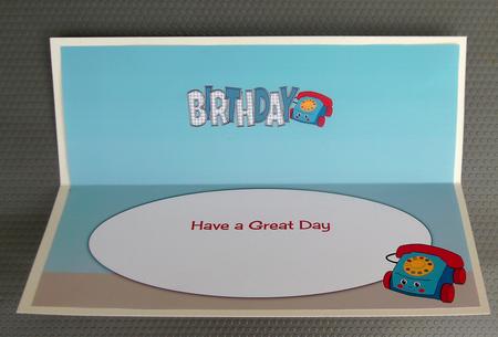 Toy Phone Birthday Large Dl Insert by Linda Short