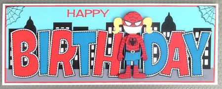 Spidergirl Birthday Large Dl by Linda Short