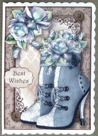 Steampunk Boots & Beautiful Blue Roses by Linda Short