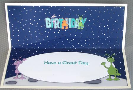 Aliens Birthday Large Dl Insert by Linda Short
