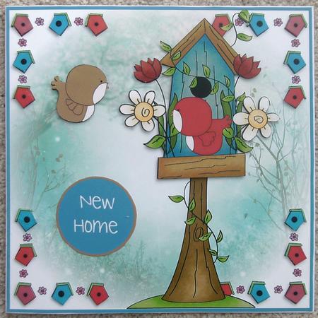 Cute Birds & Birdhouse Quick Topper by Linda Short