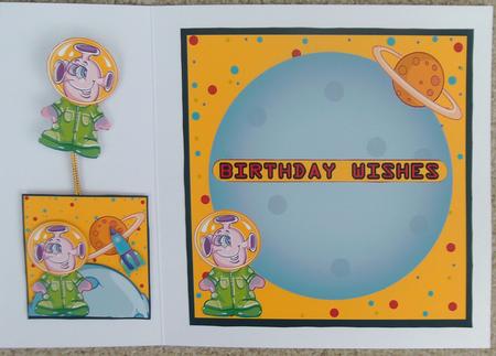 Alien Space Birthday Insert Sheet by Linda Short