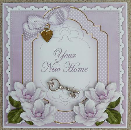 Lilac Magnolia New Home Fancy 7in Decoupage Topper by Linda Short