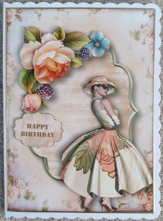 Ladies Day with Peach Roses by Linda Short