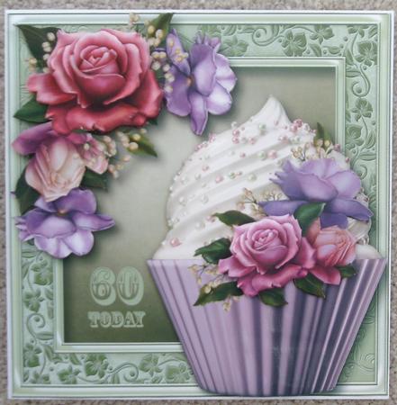 Belle Roses Cupcake 8x8 Quick Topper by Linda Short