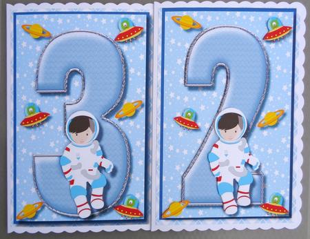 Lovely Space Boy Birthday Toppers Age 2& 3 by Linda Short