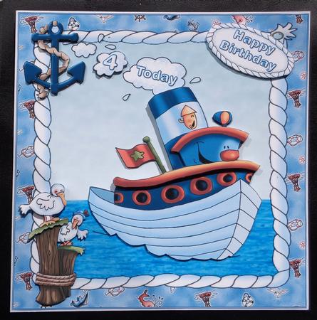 8x8 Tug Boat Birthday Wishes Mini Kit by Linda Short