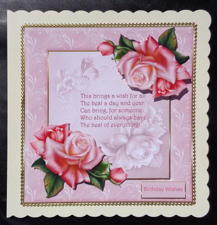 Pink Rose with Verse by Linda Short