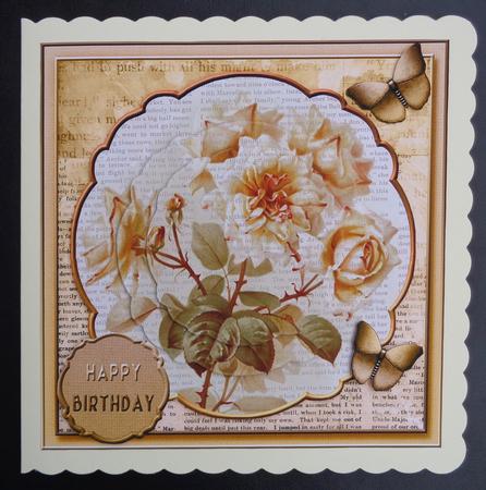 Cardtopper with Inlet All About Flowers Yellow 269 by Linda Short