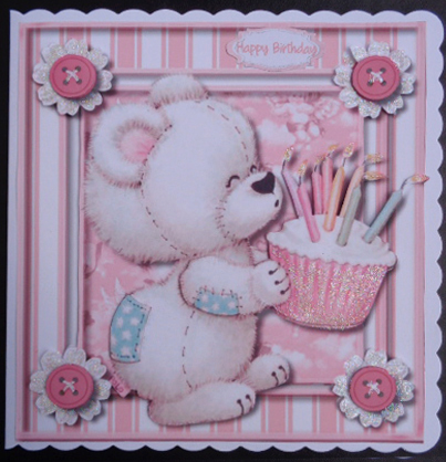 8x8 Mini Kit Teddy's Birthday Pink . by Linda Short