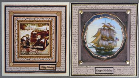 Vintage Classic Car and Vintage Sailing Ship by Linda Short