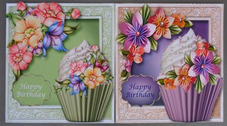 Floral Cupcake 8x8 Bumper Kit (15 Cards) by Linda Short
