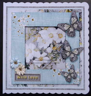 Cardtopper Framed Flowers Appleblossom 343 by Linda Short