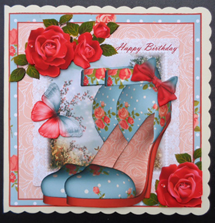 Beautiful Red Rose Shoes Topper by Linda Short
