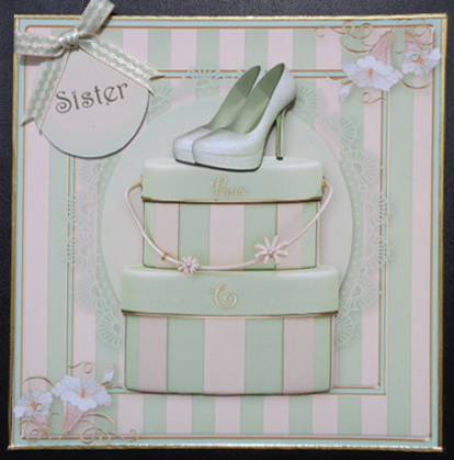 Pastel Paris Chic Hatboxes & Shoes 8x8 Quick Topper by Linda Short